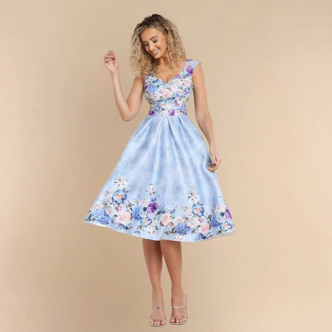 Sweetheart Floral Midi Dress