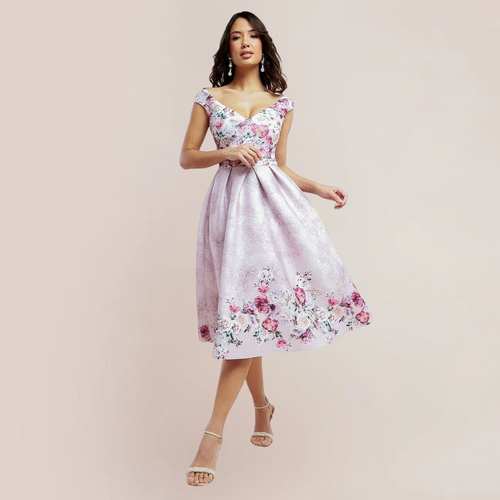 Sweetheart Floral Midi Dress