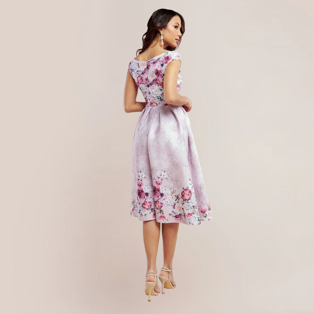 Sweetheart Floral Midi Dress