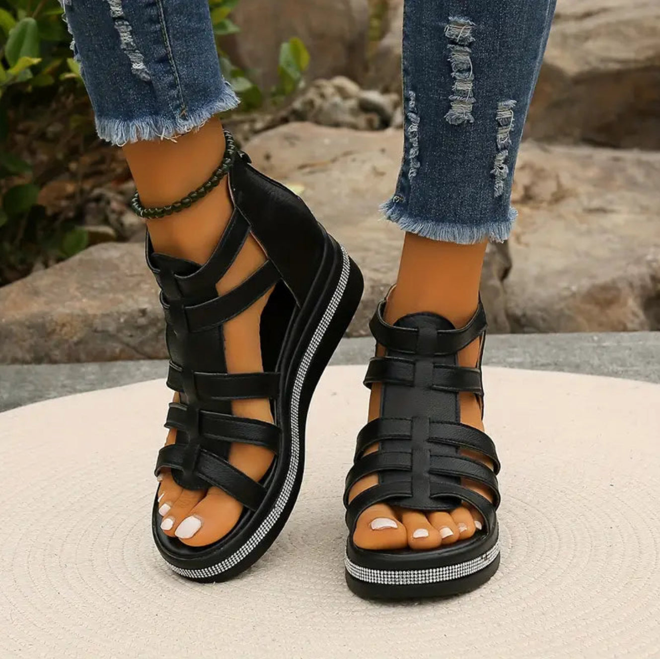 Chloe- Elegant Wedge Sandals