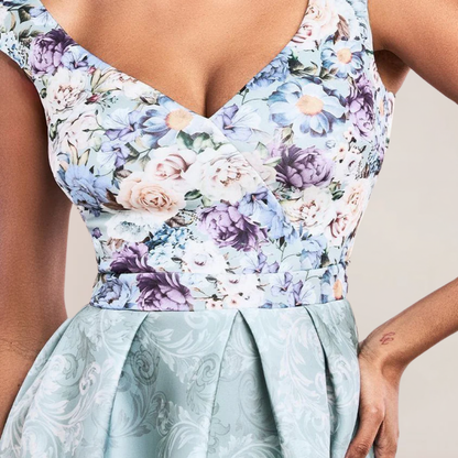 Sweetheart Floral Midi Dress